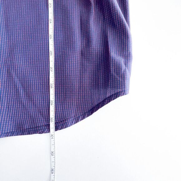 Calvin Klein Jeans Mens Career Shirt Button Down Long Sleeve Micro Dot Blue Red - Picture 8 of 8